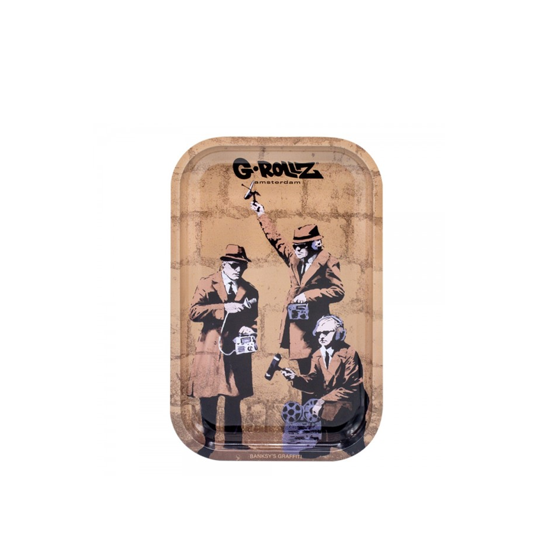 G-ROLLZ BANKSY METAL TRAY MEDIUM 17.5X27.5CM - SPY BOOTH - BG3301B