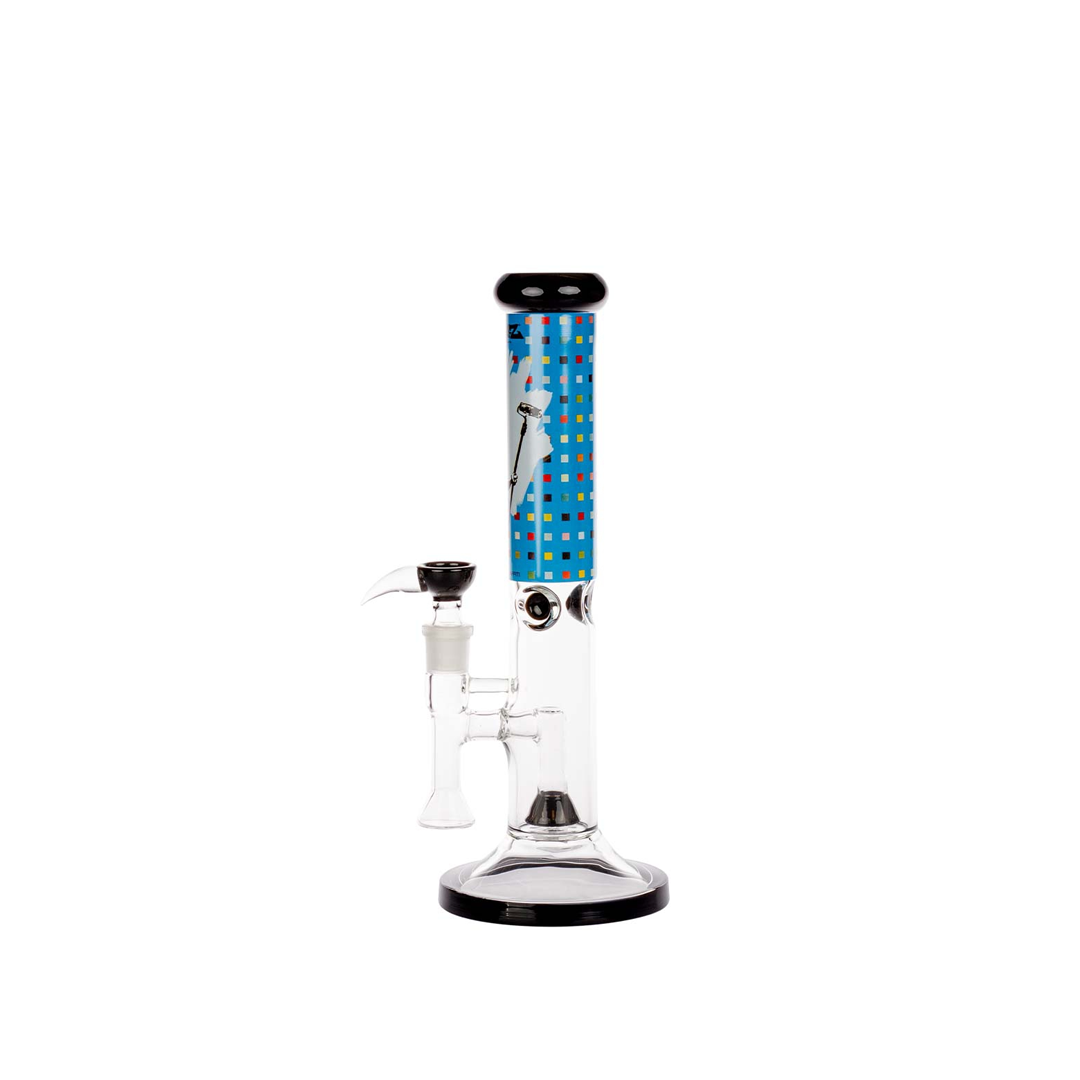 G-ROLLZ BANKSY STRAIGHT TUBE GLASS WATERPIPE 13.5" - PAINT ROLLER RAT - BG20105B