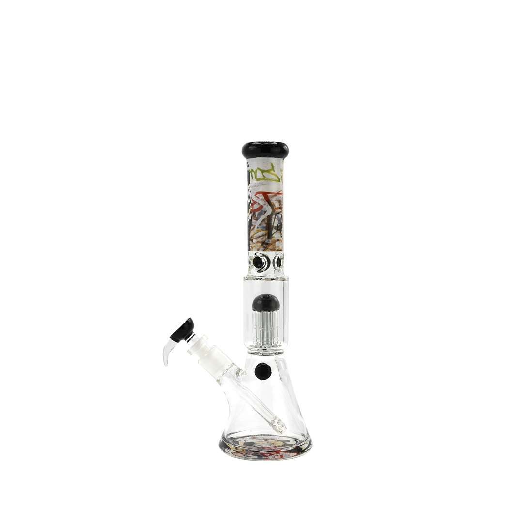 G-ROLLZ BANKSY BEAKER GLASS WATERPIPE 14.5" - COP ON COP - BG20101D