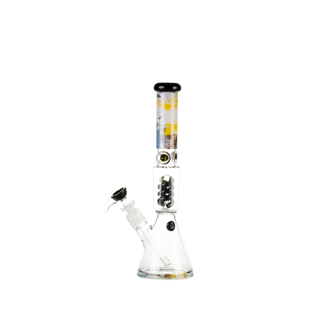 G-ROLLZ BANKSY BEAKER GLASS WATERPIPE 13.5" - BULLETPROOF DOVE - BG20113B