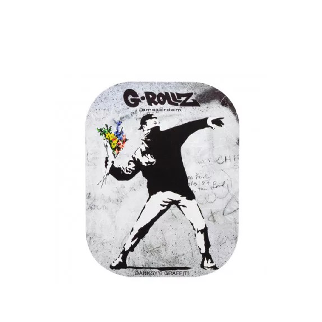 G-ROLLZ BANKSY METAL TRAY SMALL 14X18CM - FLOWER THROWER - BG3300F
