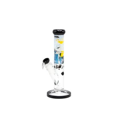 G-ROLLZ BANKSY STRAIGHT TUBE GLASS WATERPIPE 13.5" - BULLETPROOF DOVE - BG20104B