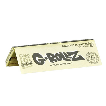 G-ROLLZ 1 1/4 ROLLING PAPER 25/50 - MEDICAGO SATIVA EXTRA THIN - GR307A-DIS