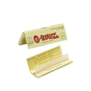 G-ROLLZ 1 1/4 ROLLING PAPER 50/50 - ORGANIC HEMP EXTRA THIN - GR303A-DIS