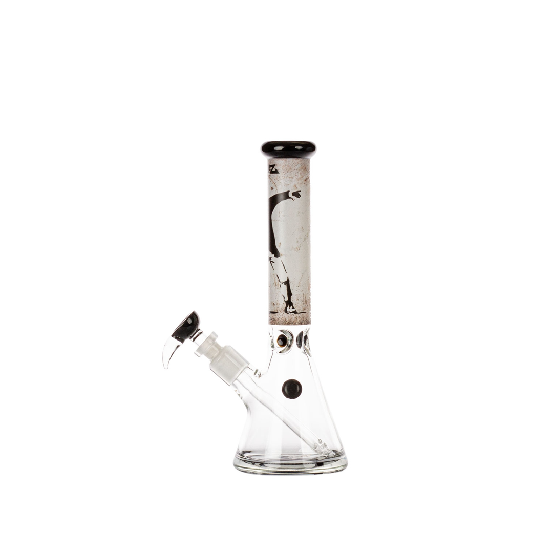 G-ROLLZ BANKSY BEAKER GLASS WATERPIPE 11.5" - FLOWER THROWER - BG20100B