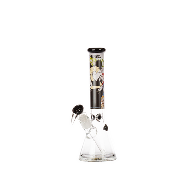 G-ROLLZ BANKSY BEAKER GLASS WATERPIPE 11.5" - KISSING COPPERS - BG20100D