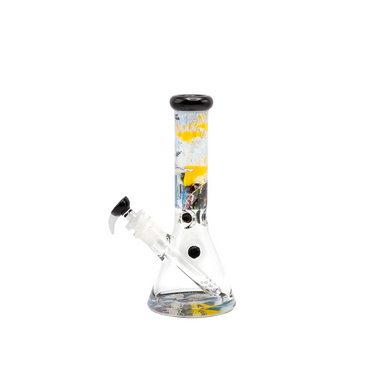 G-ROLLZ BANKSY BEAKER GLASS WATERPIPE 13.5" - BULLETPROOF DOVE - BG20108B