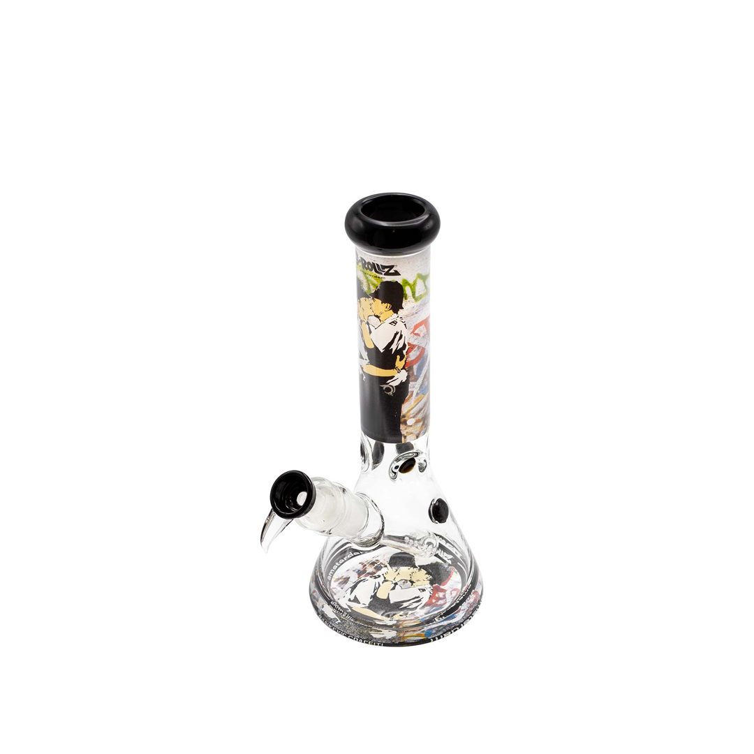G-ROLLZ BANKSY BEAKER GLASS WATERPIPE 13.5"- COP ON COP - BG20108D