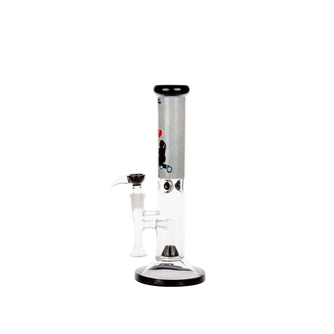 G-ROLLZ BANKSY STRAIGHT TUBE GLASS WATERPIPE 13.5" - SPEEDING TRICYCLE - BG20105D