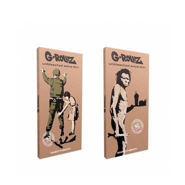 G-ROLLZ BANKYS GRAFFITI KING SIZE ROLLING PAPER + TIPS & TRAY 16/50 - UNBLEACHED - BG70A-DIS