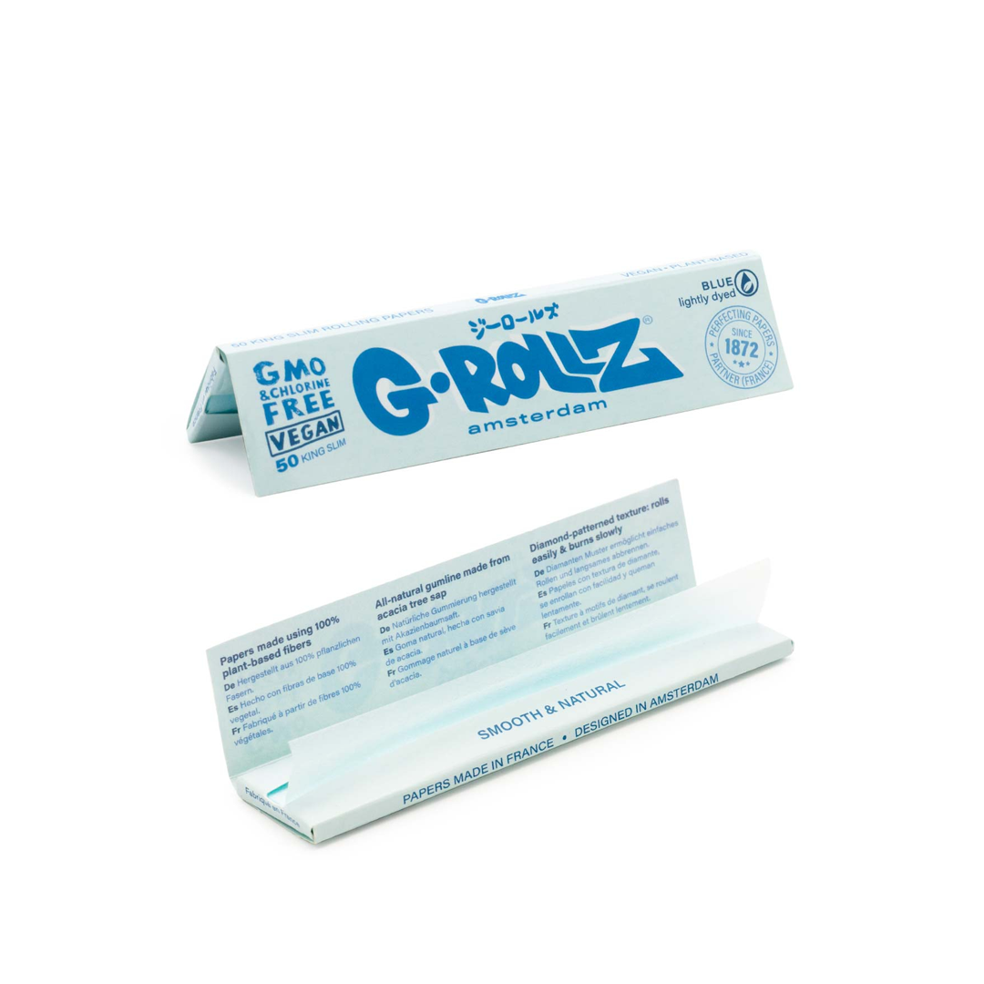 G-ROLLZ KING SIZE ROLLING PAPER 50/50 - LIGHT BLUE - GR05A-DIS