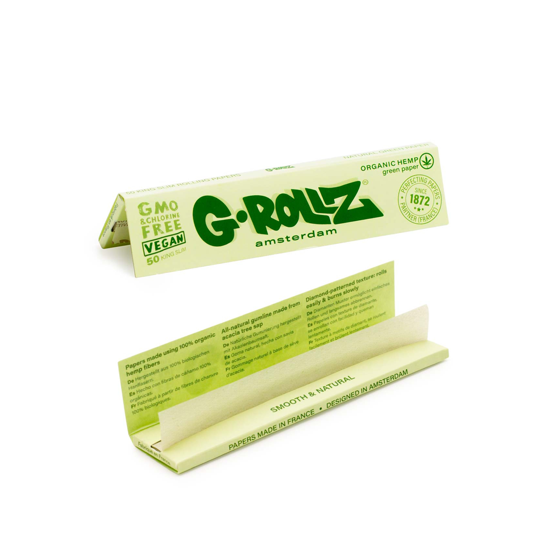 G-ROLLZ KING SIZE ROLLING PAPER 50/50 - ORGANIC HEMP EXTRA THIN - GR04A-DIS