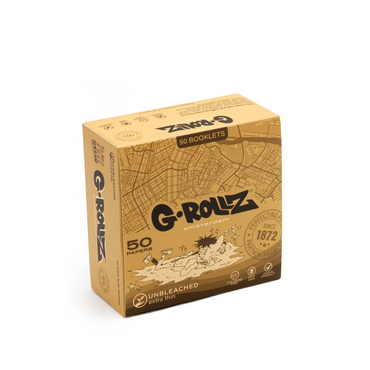 G-ROLLZ KING SIZE ROLLING PAPER 50/50 - UNBLEACHED EXTRA THIN - GR01A-DIS