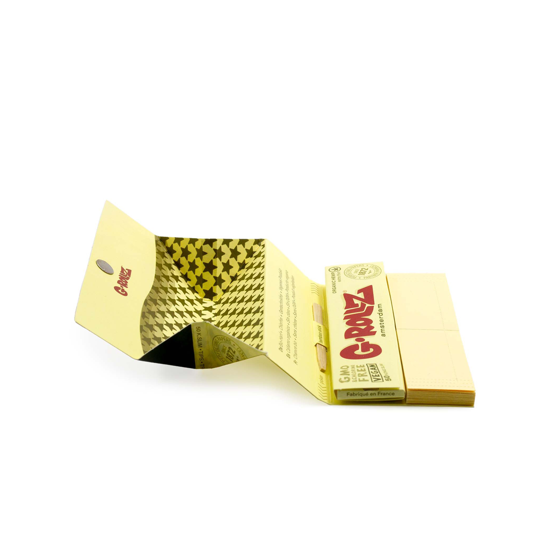 G-ROLLZ PET ROCKS KING SIZE ROLLING PAPER + TIPS & TRAY 16/50 - ORGANIC HEMP - DIAMOND T- PR72A-DIS