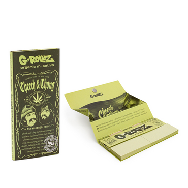 G-ROLLZ CHEECH & CHONG KING SIZE ROLLING PAPER + TIPS & TRAY 16/50 - MEDICAGO SATIVA EXTRA THIN - CC76A-DIS
