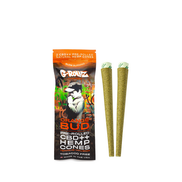 G-ROLLZ BANKSYS GRAFFITI 2X PRE-ROLLED CBD++ HEMP CONES - ORANGE BUD - BG1545D-DIS
