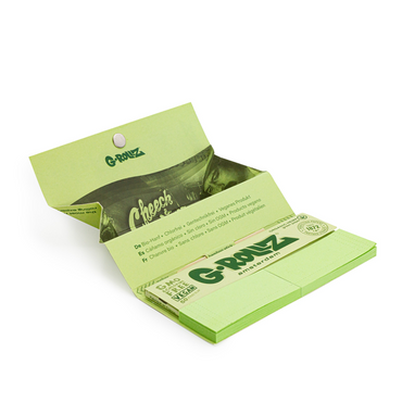 G-ROLLZ CHEECH & CHONG KING SIZE ROLLING PAPER + TIPS & TRAY 16/50 - ORGANIC GREEN HEMP - CC73B-DIS
