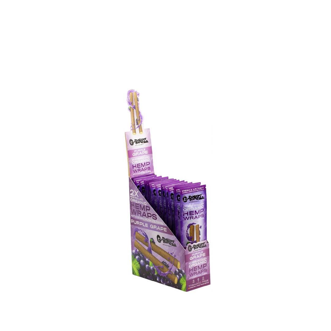 G-ROLLZ 2X PRE-ROLLED HEMP WRAPS - PURPLE GRAPE - GR1520C-DIS