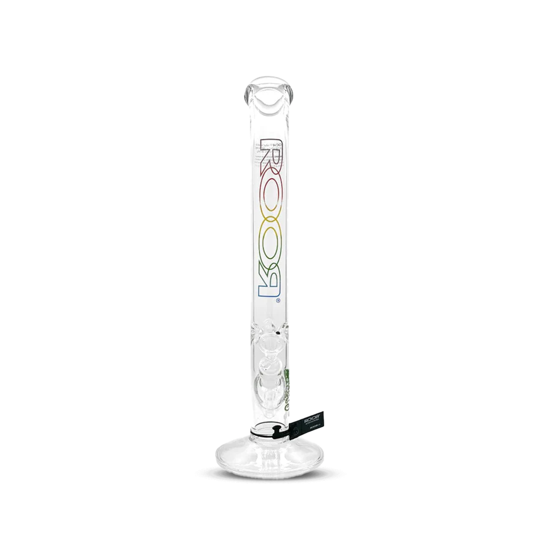 ROOR® CLASSIC BENT NECK STRAIGHT TUBE RAINBOW WATERPIPE 18" - 18B505S
