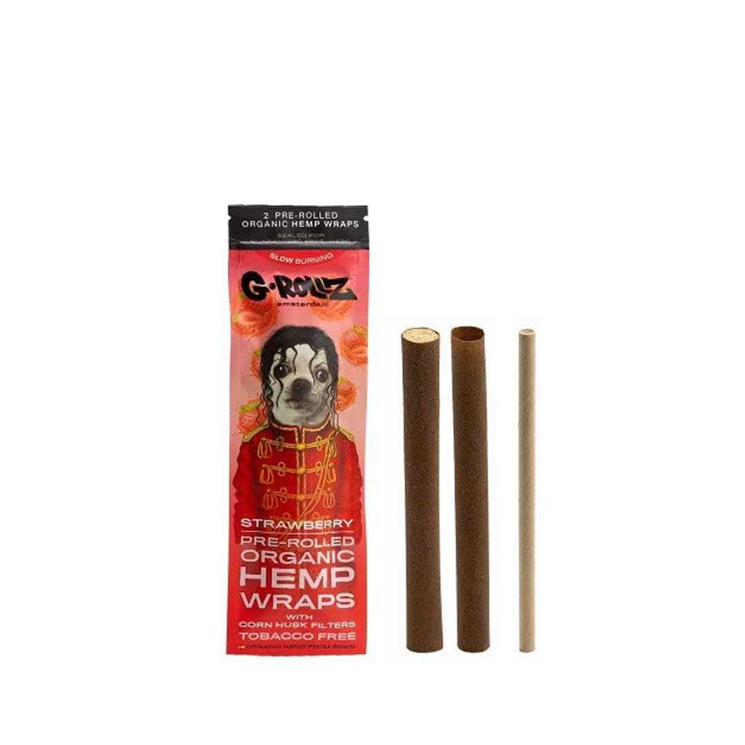 G-ROLLZ PET ROCKS 4X PRE-ROLLED HEMP WRAPS - STRAWBERRY - PR1515A-DIS