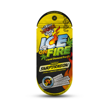 WAZABI EXOTICS 2G ICE ON FIRE LIQUID DIAMOND PREROLLS 3X5/PK