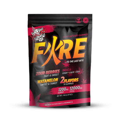 D9 FIRE GUMMIES 1200MG | 2 FLAVORS IN 1