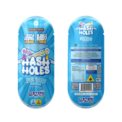 WAZABI EXOTICS 2G HASH HOLE DOUBLE DROP THC-P LIVE ROSIN JELLY PREROLLS 2CT 10/PK