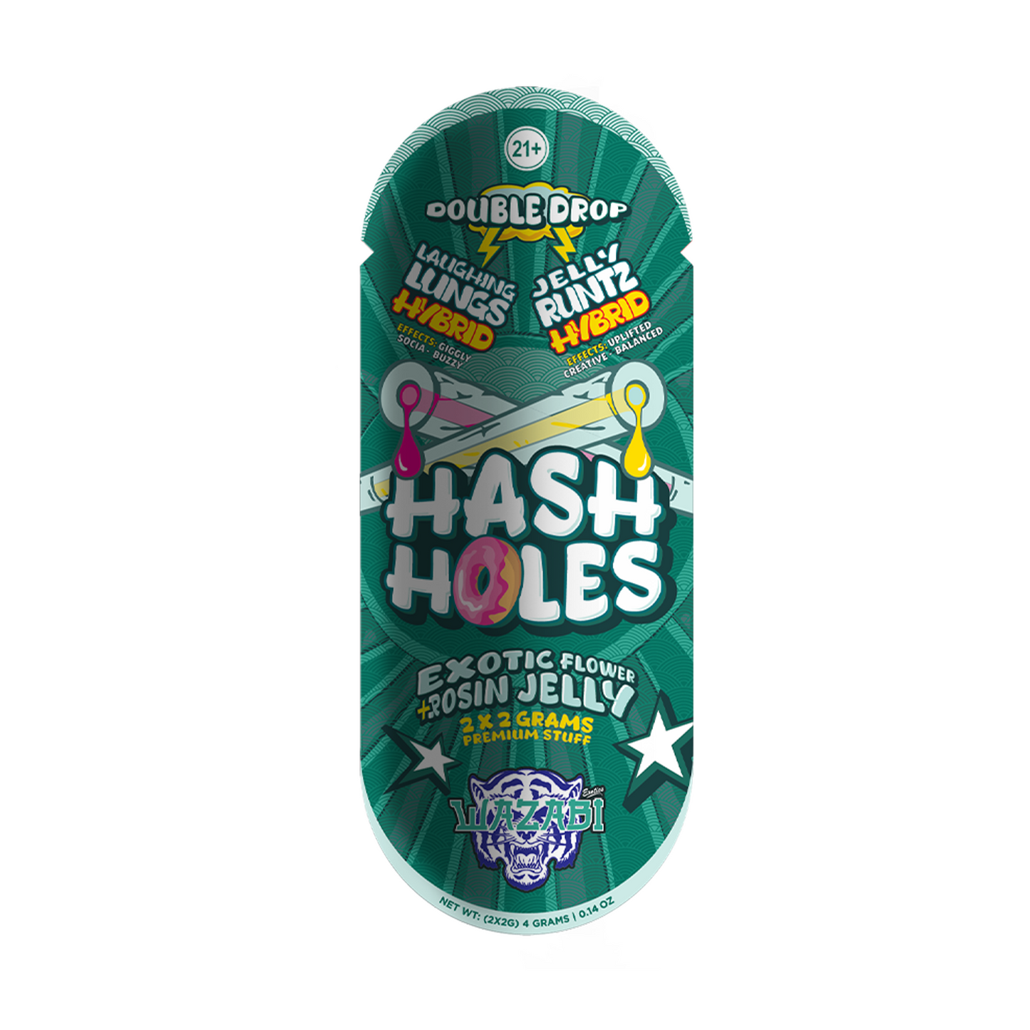 WAZABI EXOTICS 2G HASH HOLE DOUBLE DROP THC-A PREROLLS 2CT 10/PK