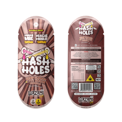 WAZABI EXOTICS 2G HASH HOLE DOUBLE DROP THC-P LIVE ROSIN JELLY PREROLLS 2CT 10/PK