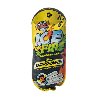 WAZABI EXOTICS 2G ICE ON FIRE LIQUID DIAMOND PREROLLS 3X5/PK